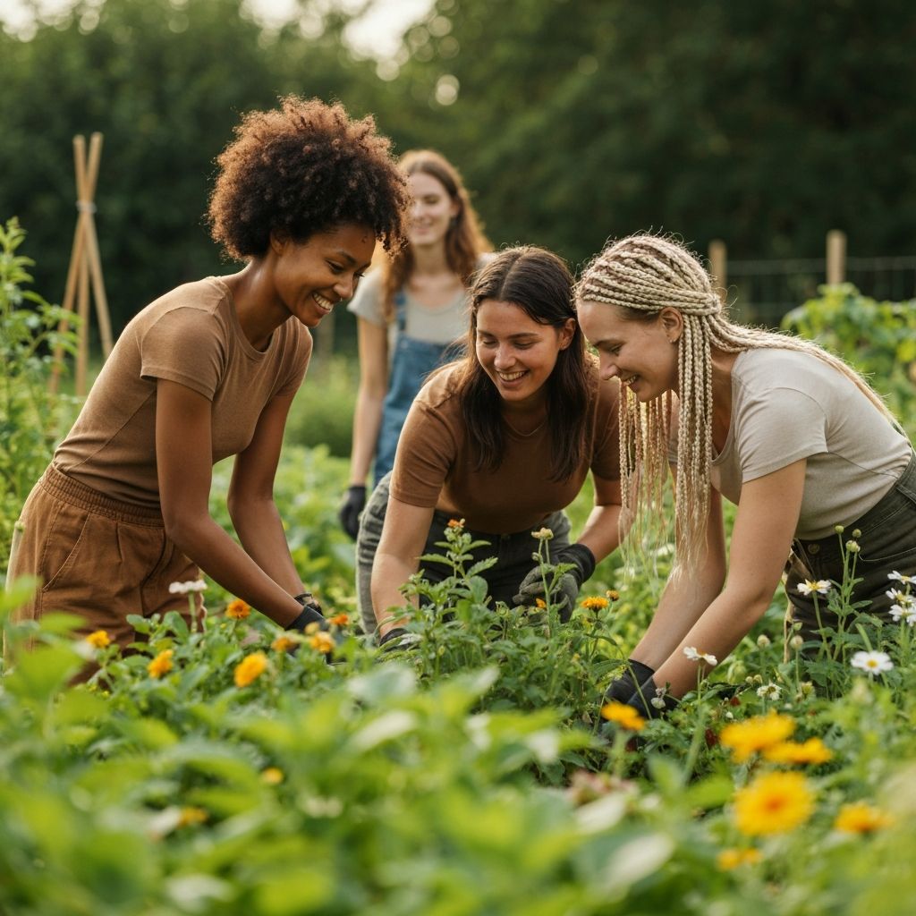 Young women in community together in nature - Inspira Haven empowerment